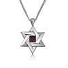 Detailed close-up of the Sacred Fusion pendant in polished 925 sterling silver. At the center lies a 5mm silicon chip inscribed with the Hebrew Tanakh. A stunning fusion of faith and modern craftsmanship.
