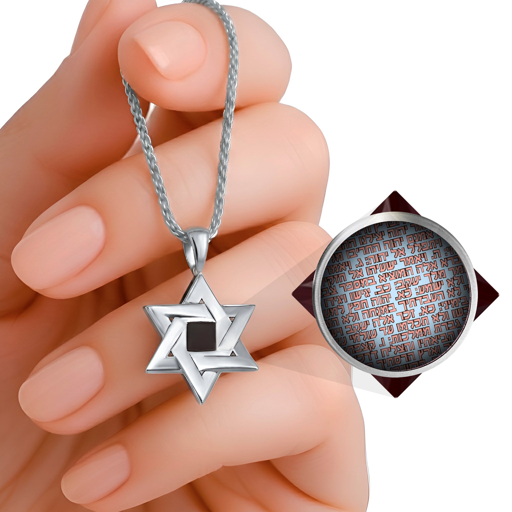 Sacred Fusion Star of David Necklace - Hebrew Tanakh Edition