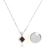 Sterling silver Nano Bible necklace with elegant box chain and rhombus pendant containing the entire KJV New Testament on a microchip. The chip is only readable using an electron microscope. A beautiful Christian jewelry gift for a woman of faith, ideal for birthdays, spiritual milestones, or best friends.