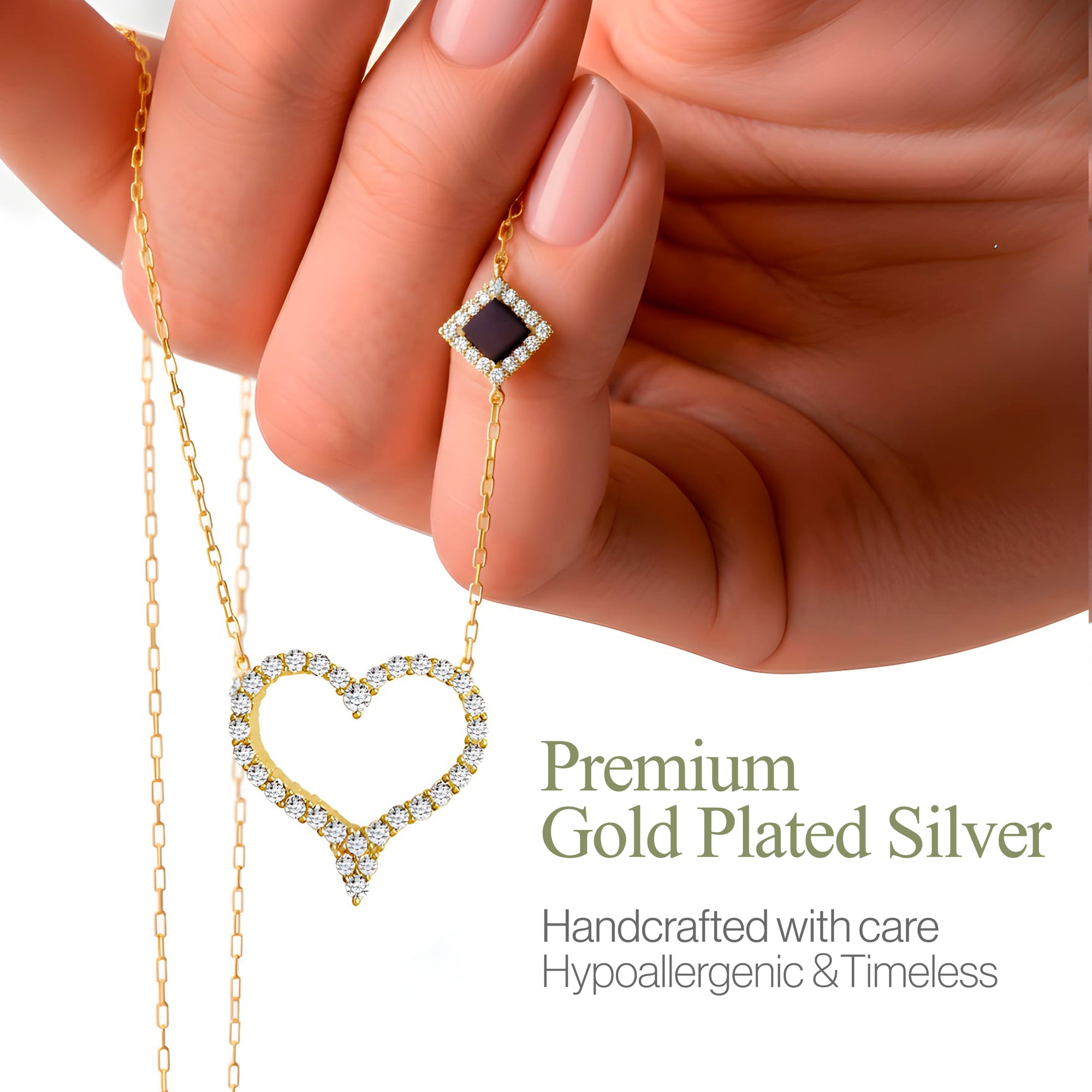 Paved Crystal Heart Necklace