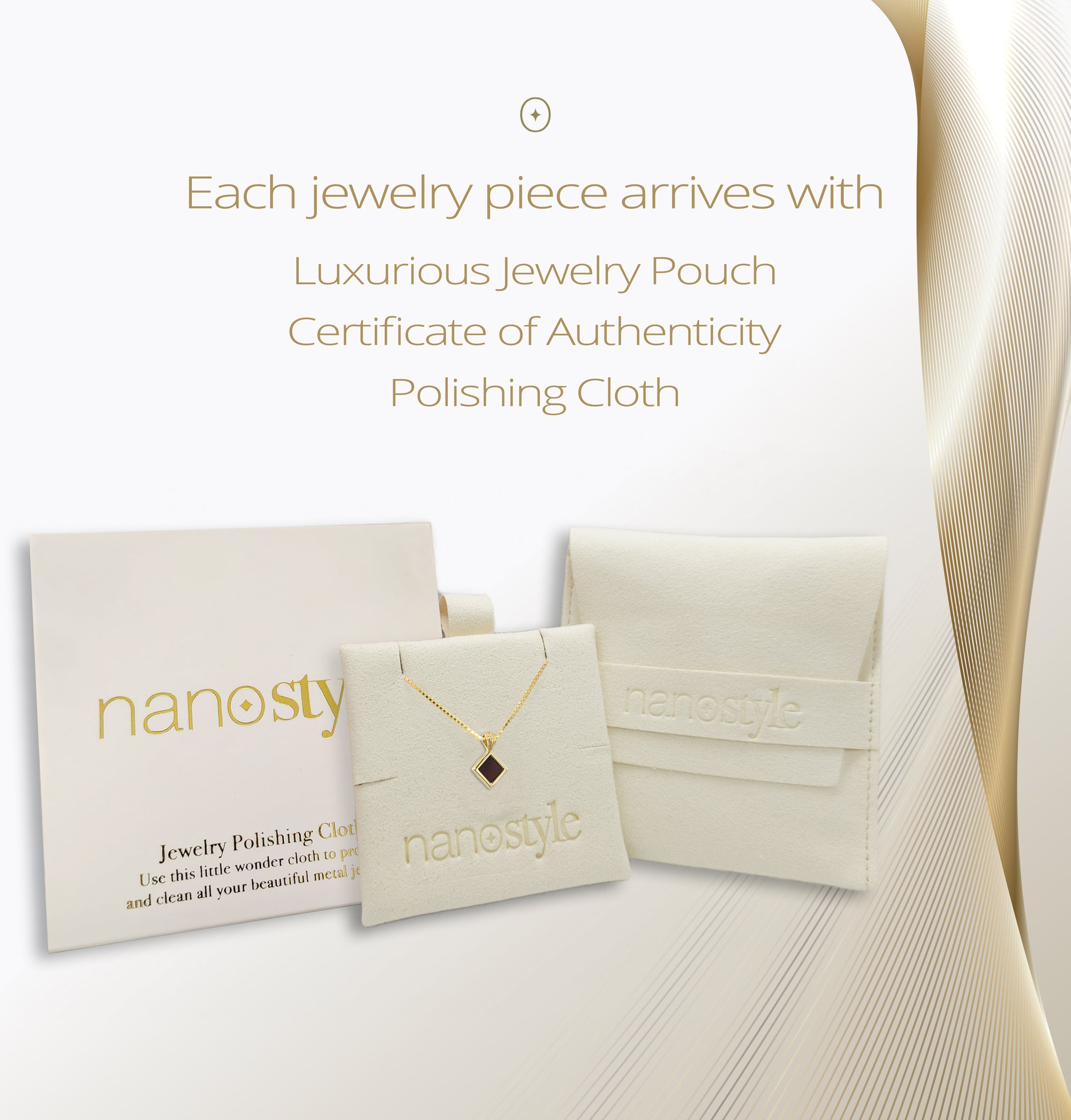 Gold plated Silver box chain Nano Bible necklace with Hebrew Tanakh square pendant shown on luxurious microfiber pouch. Elegant Jewish faith necklace for everyday wear or spiritual occasions.