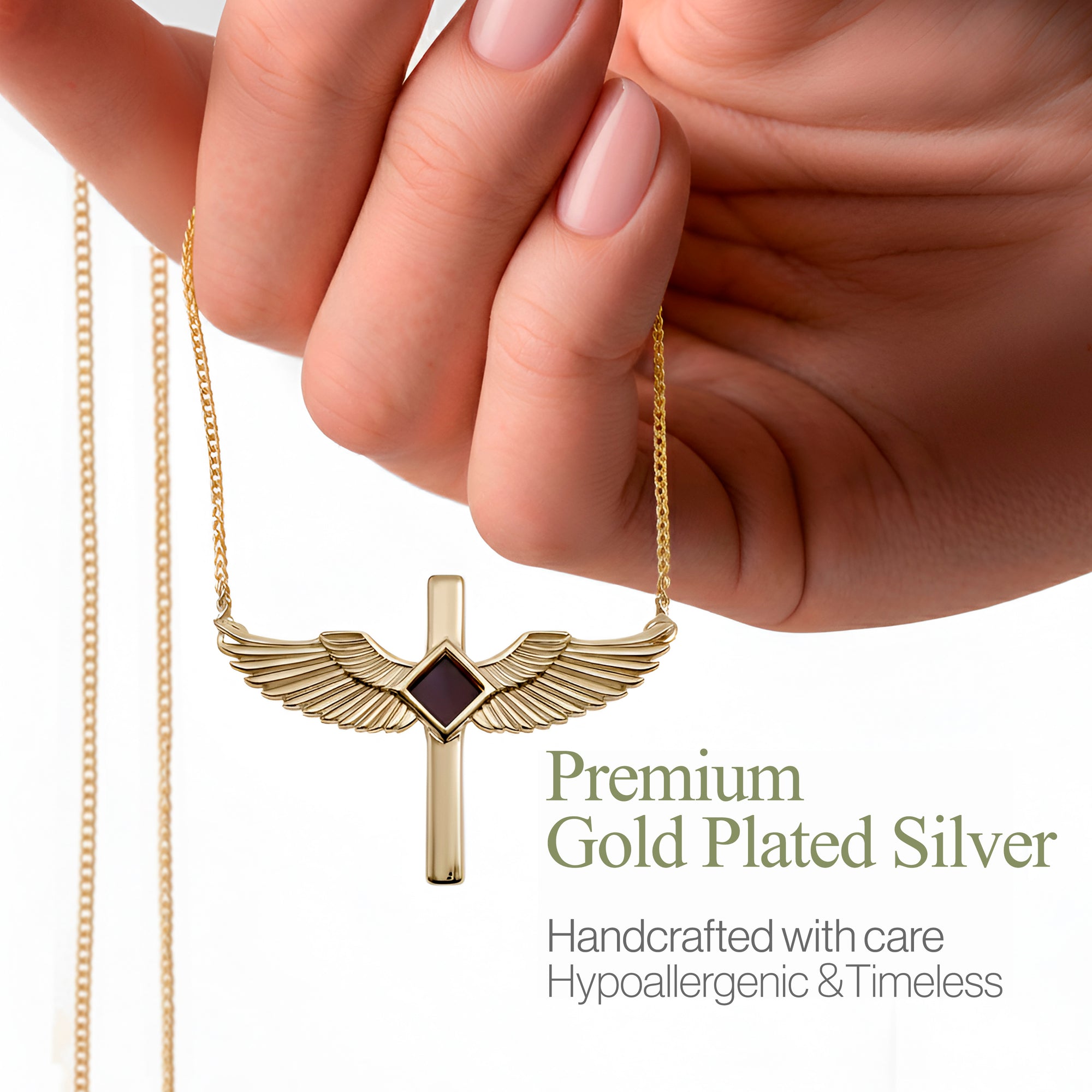 Divine Cross Wings Nano Bible Necklace