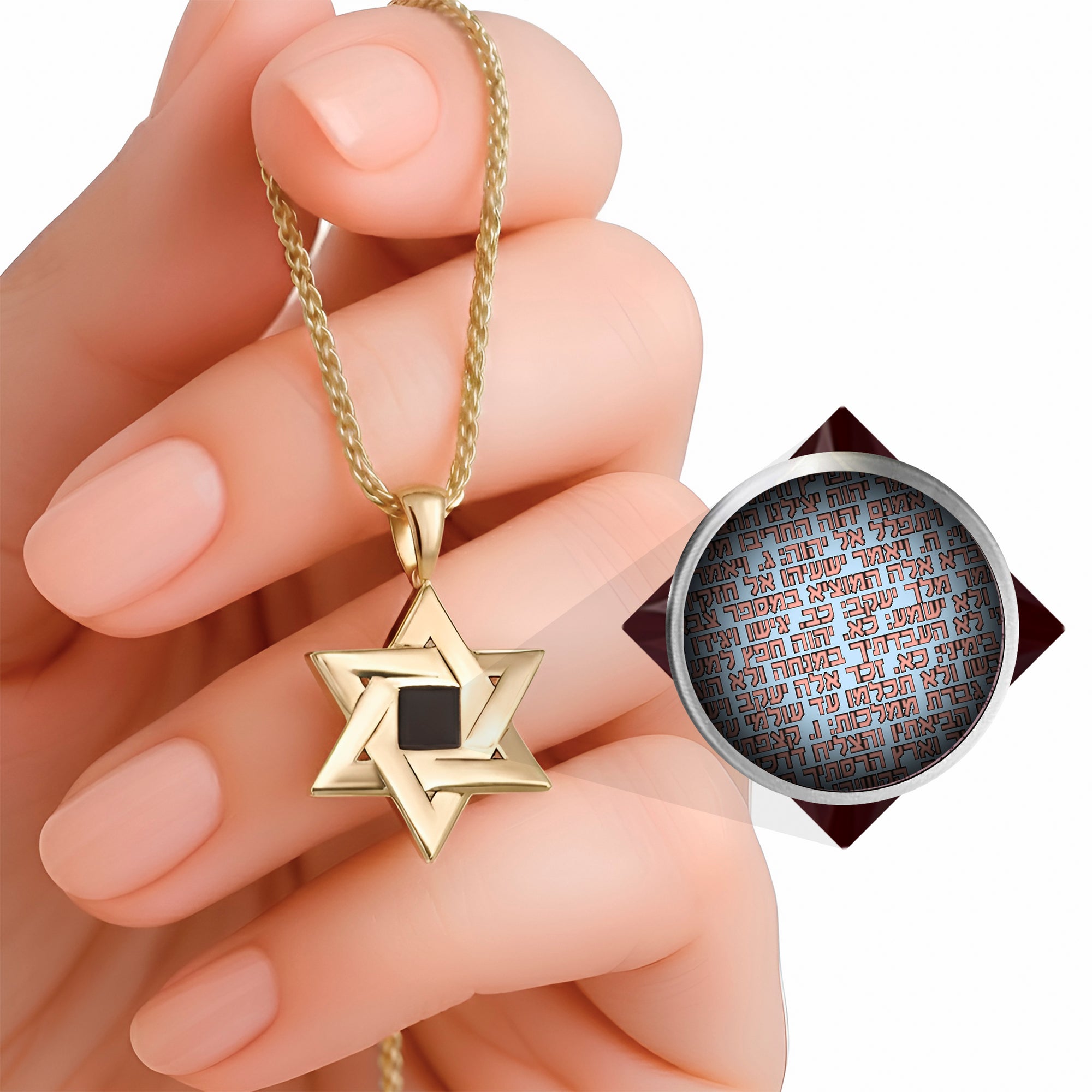 Sacred Fusion Star of David Necklace - Hebrew Tanakh Edition