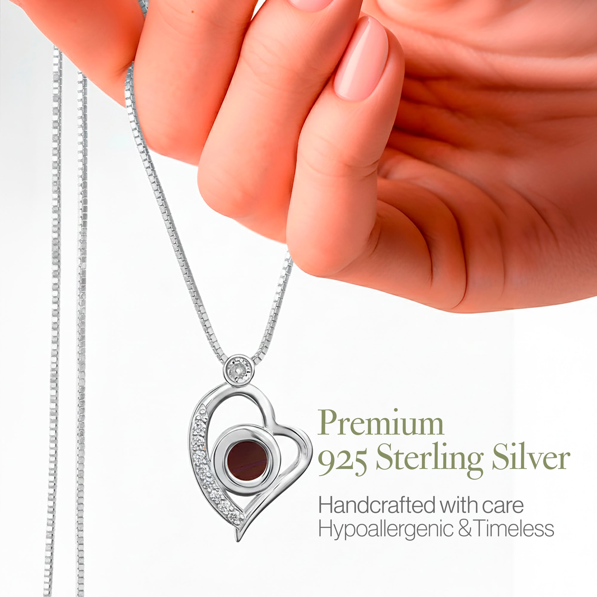 Crystal Heart Nano Bible Necklace