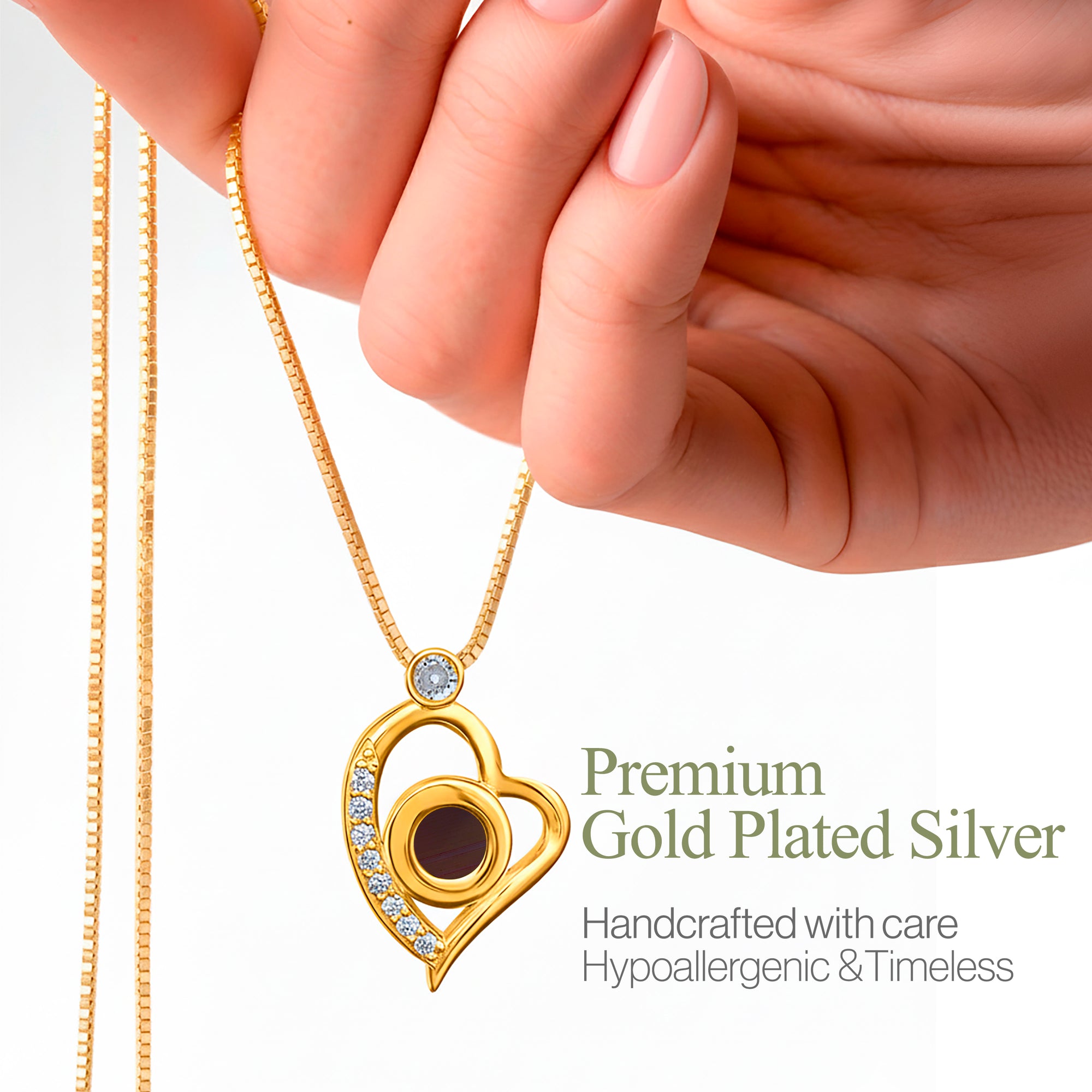 Crystal Heart Nano Bible Necklace