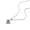 Sterling silver Judaic necklace featuring square pendant with nano-inscribed Hebrew Tanakh. Religious Israeli jewelry for women. High-tech spiritual pendant with CZ frame. Ideal gift for Bat Mitzvah, mother, daughter.