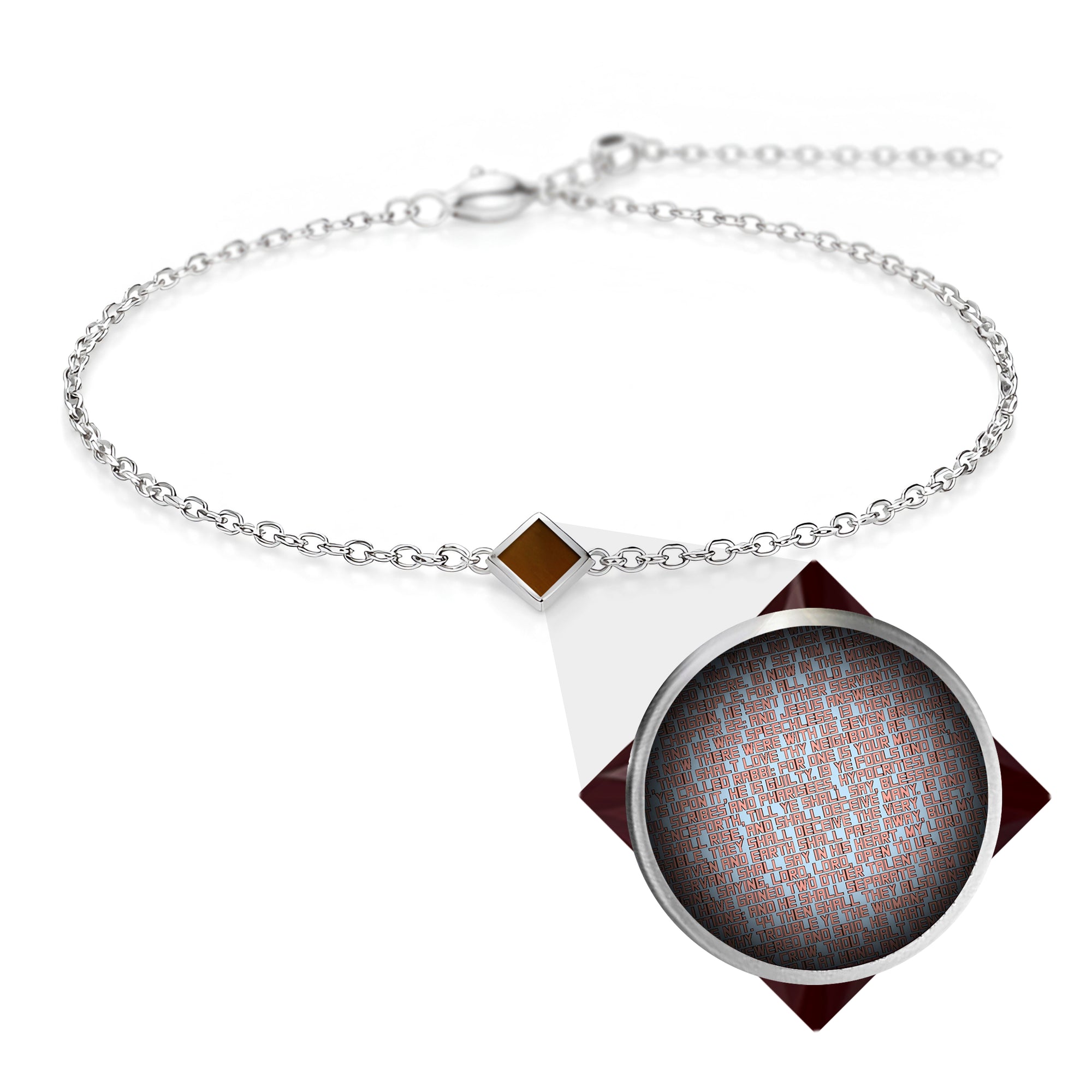 Tiny Rhombus Charm Bracelet - KJV New Testament Nano Bible