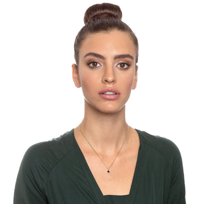 Silver square Nano Bible necklace featuring the full Hebrew Tanakh etched on a 5mm chip, suspended on an 18" box chain. Unique Jewish jewelry gift for her, symbolizing faith and tradition.