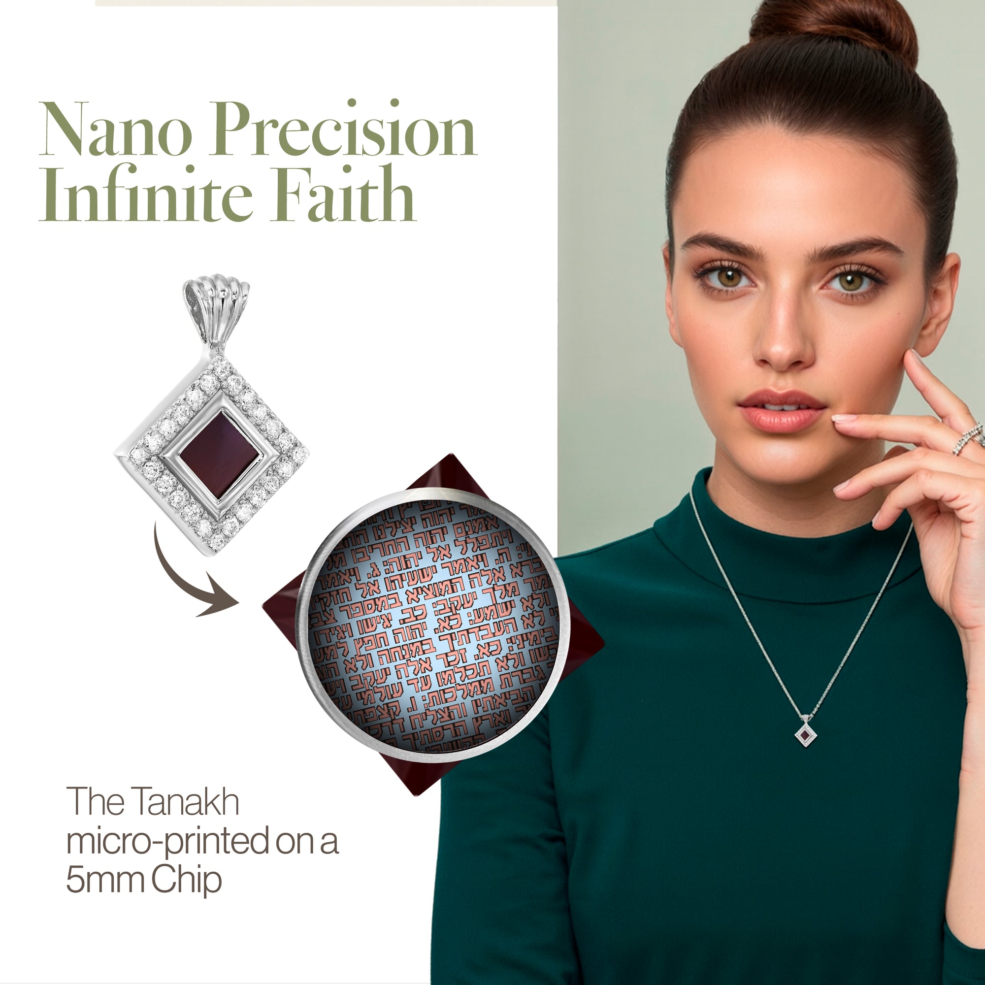 Judaic Essence Nano Bible Necklace - Hebrew Tanakh Edition