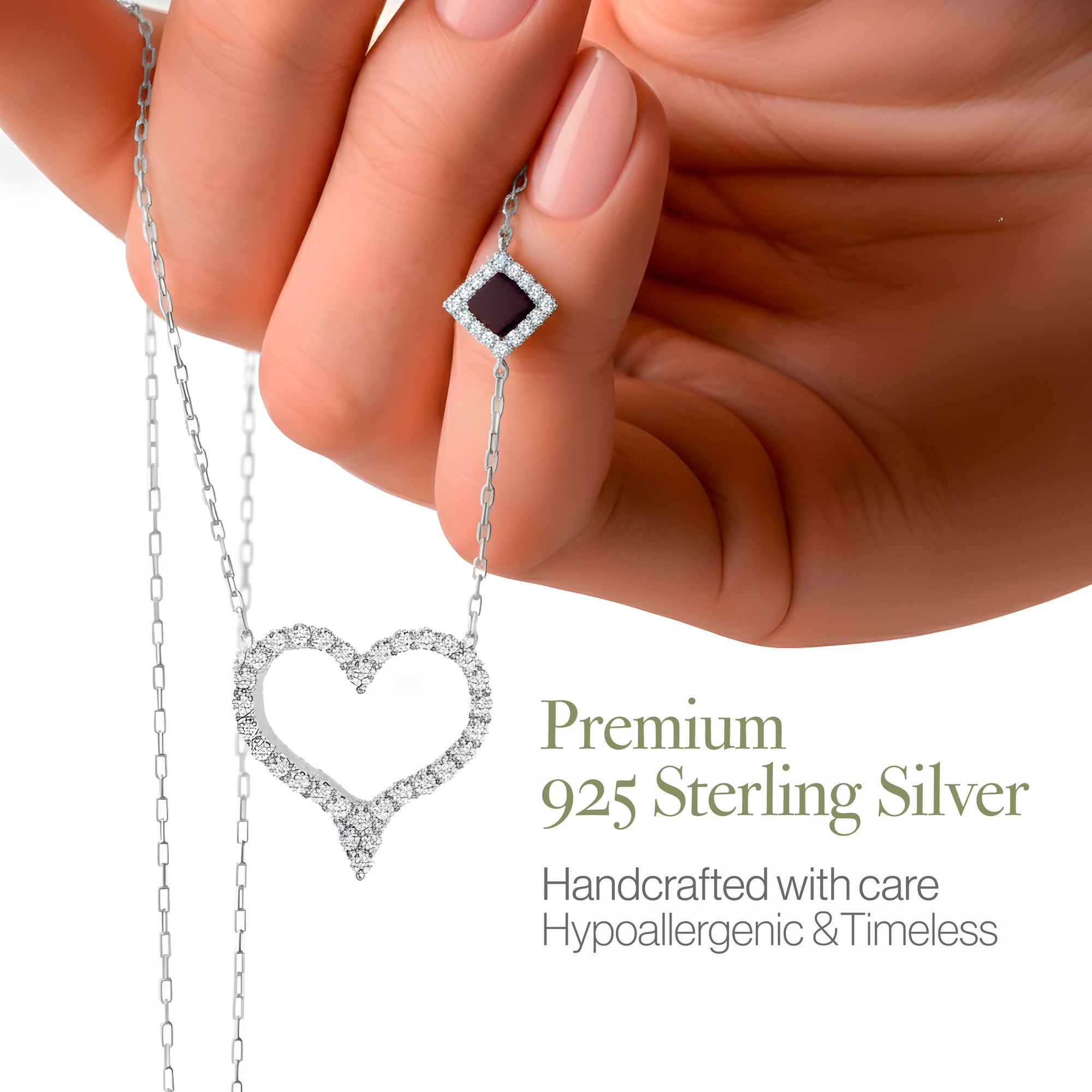 Paved Crystal Heart Necklace