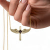 Divine Cross Wings Nano Bible Necklace