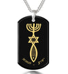 Men’s Messianic Seal Necklace Symbolic Dog Tag Pendant Gold Inscribed