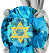 925 Sterling Silver Star of David Necklace Shema Israel Solitaire Pendant 24k Gold Inscribed - NanoStyle Jewelry