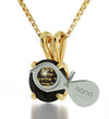 Gold Plated Star of David Necklace Shema Israel Solitaire Pendant 24k Gold Inscribed - NanoStyle Jewelry