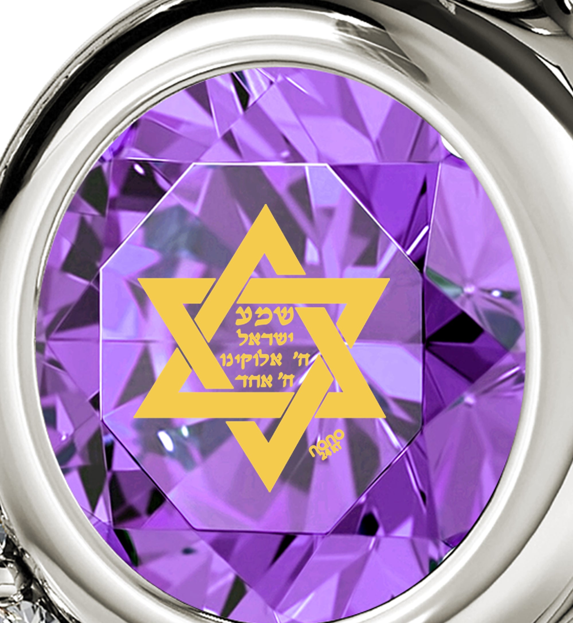 925 Sterling Silver Star of David Necklace Shema Israel Heart Pendant 24k Gold Inscribed - NanoStyle Jewelry