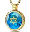 Gold Plated Star of David Necklace 24k Gold Inscribed Shema Israel Pendant - NanoStyle Jewelry