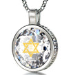 925 Sterling Silver Star of David Necklace 24k Gold Inscribed Shema Israel Pendant - NanoStyle Jewelry