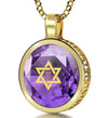 Gold Plated Star of David Necklace 24k Gold Inscribed Shema Israel Pendant - NanoStyle Jewelry