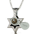 Men's Star of David Necklace 24k Gold Inscribed Shir Lama'a lot Pendant on Onyx - NanoStyle Jewelry