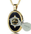 Star of David Necklace Shir Lama'alot Pendant 24k Gold Inscribed on Onyx - NanoStyle Jewelry