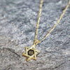 Gold PLated Silver 24k gold Shema Israel inscribed in Onyx Stone Star of David Jewish Nano Jewelry for men