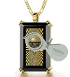Men's Star of David Necklace with Shema Israel 72 Names 24k Gold Inscribed on Onyx - NanoStyle Jewelry
