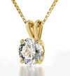 14k Yellow Gold Ana Bekoach Necklace Kabbalah Solitaire Pendant 24k Gold Inscribed - NanoStyle Jewelry