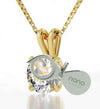 14k Yellow Gold Ana Bekoach Necklace Kabbalah Solitaire Pendant 24k Gold Inscribed - NanoStyle Jewelry