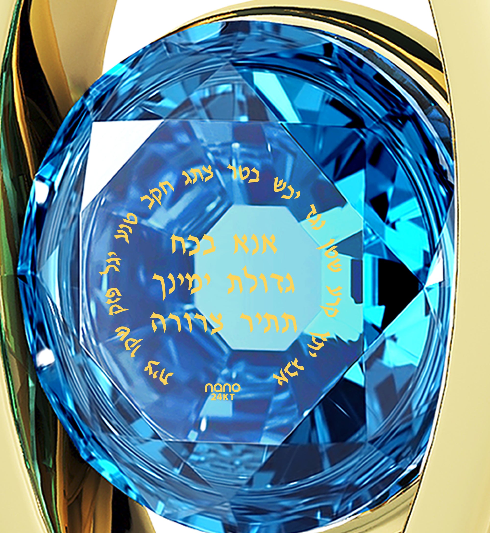 Gold Plated Ana Bekoach Necklace Kabbalah Heart Pendant 24k Gold Inscribed - NanoStyle Jewelry