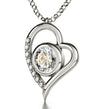 925 Sterling Silver Ana Bekoach Necklace Kabbalah Heart Pendant 24k Gold Inscribed - NanoStyle Jewelry