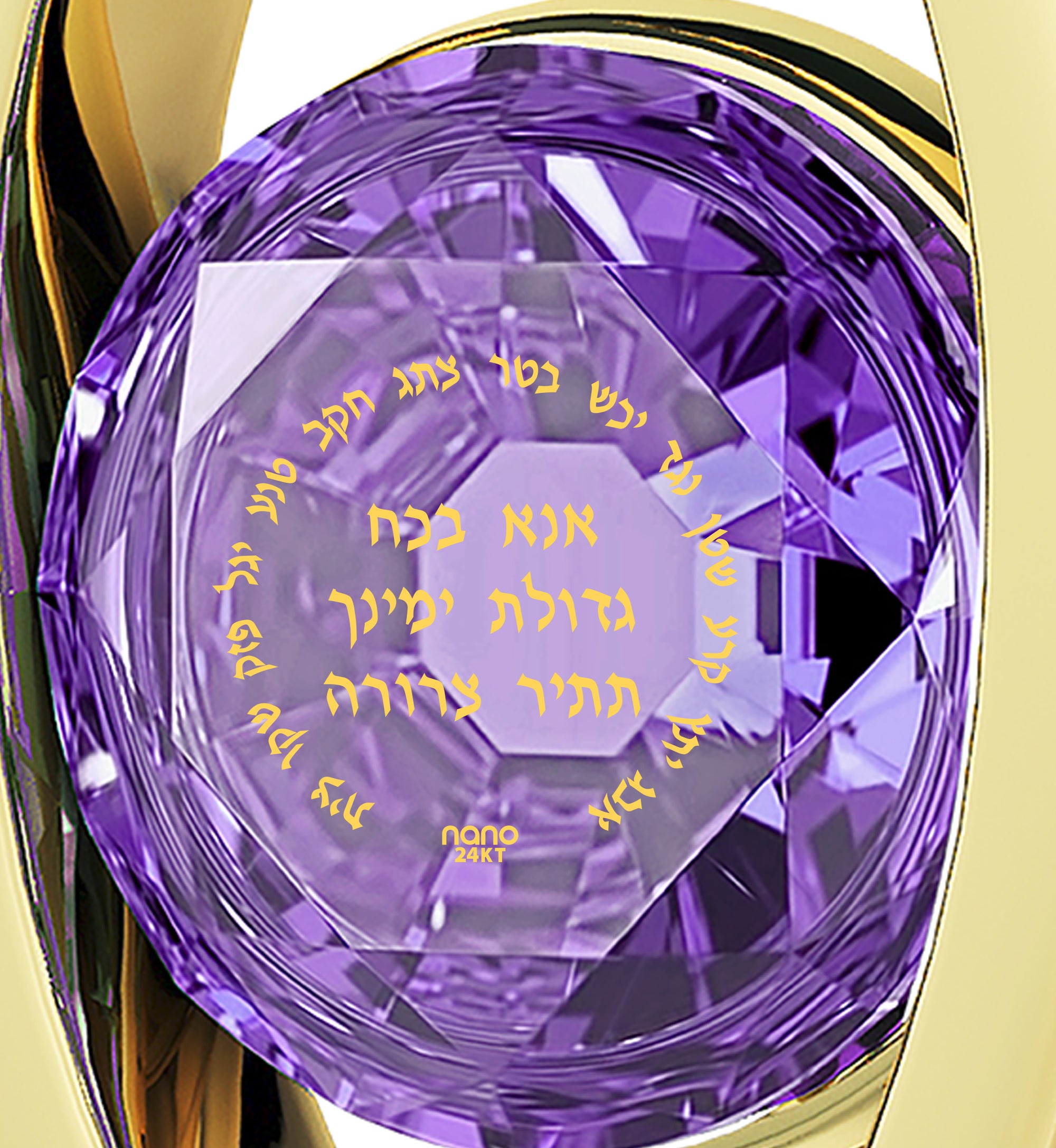 Gold Plated Ana Bekoach Necklace Kabbalah Heart Pendant 24k Gold Inscribed - NanoStyle Jewelry