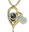 Gold Plated Ana Bekoach Necklace Kabbalah Heart Pendant 24k Gold Inscribed - NanoStyle Jewelry