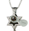 Men's Star of David Necklace Ana Bekoach Kabbalah Pendant 24k Gold Inscribed on Onyx Stone - NanoStyle Jewelry