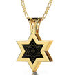 Men's Star of David Necklace Ana Bekoach Kabbalah Pendant 24k Gold Inscribed on Onyx Stone - NanoStyle Jewelry