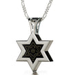 Men's Star of David Necklace Ana Bekoach Kabbalah Pendant 24k Gold Inscribed on Onyx Stone - NanoStyle Jewelry
