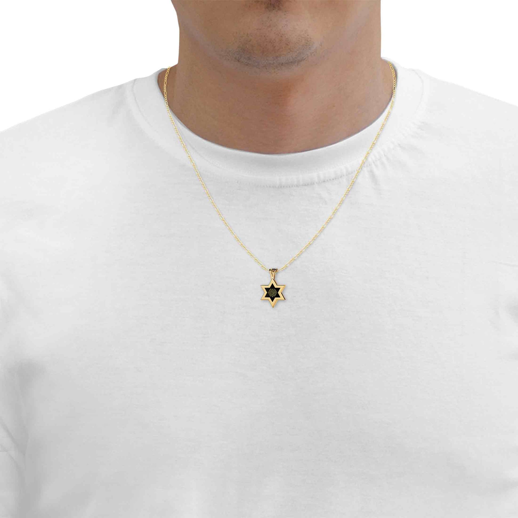 Men's Kabballah Necklace 72 Names Pendant 24k Gold Inscribed on Onyx Stone - NanoStyle Jewelry