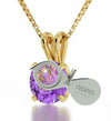 Gold Plated Kabballah Necklace 72 Names Solitaire Pendant 24k Gold Inscribed - NanoStyle Jewelry