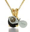 Gold Plated Kabballah Necklace 72 Names Solitaire Pendant 24k Gold Inscribed - NanoStyle Jewelry