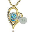 Gold Plated Kabballah Necklace 72 Names Heart Pendant 24k Gold Inscribed - NanoStyle Jewelry