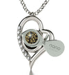 925 Sterling Silver Kabballah Necklace 72 Names Heart Pendant 24k Gold Inscribed - NanoStyle Jewelry