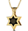 Men's Kabballah Necklace 72 Names Pendant 24k Gold Inscribed on Onyx Stone - NanoStyle Jewelry