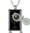 Men's Star of David Necklace Menorah Pendant Psalm 67 24k Gold Inscribed on Onyx - NanoStyle Jewelry
