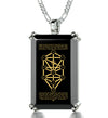 Men's Tree of Life Kabballah Necklace 10 Spheres Pendant 24k Gold Inscribed on Onyx - NanoStyle Jewelry