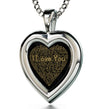 925 Sterling Silver Heart Pendant I Love You Necklace 120 Languages 24k Gold Inscribed
