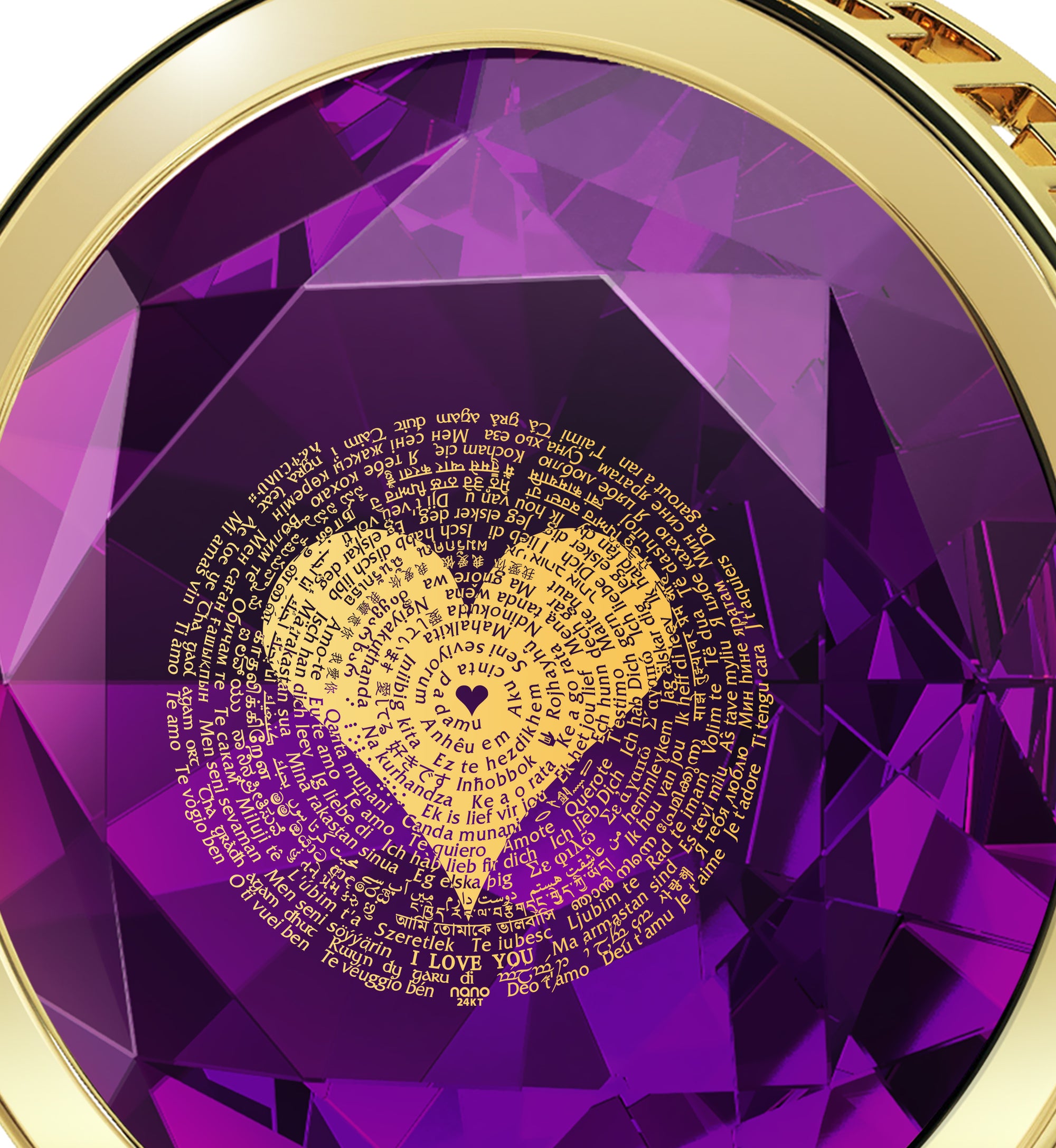 Gold Plated I Love You Necklace 24k Gold Inscribed 120 Languages - NanoStyle Jewelry
