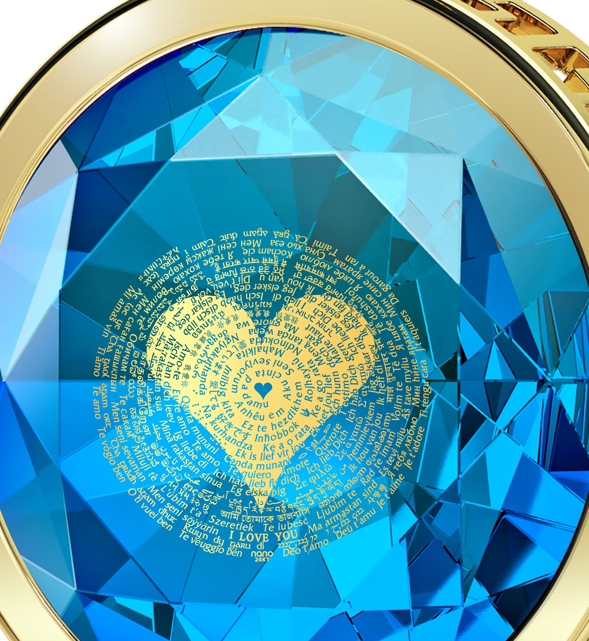 Gold Plated I Love You Necklace 24k Gold Inscribed 120 Languages - NanoStyle Jewelry