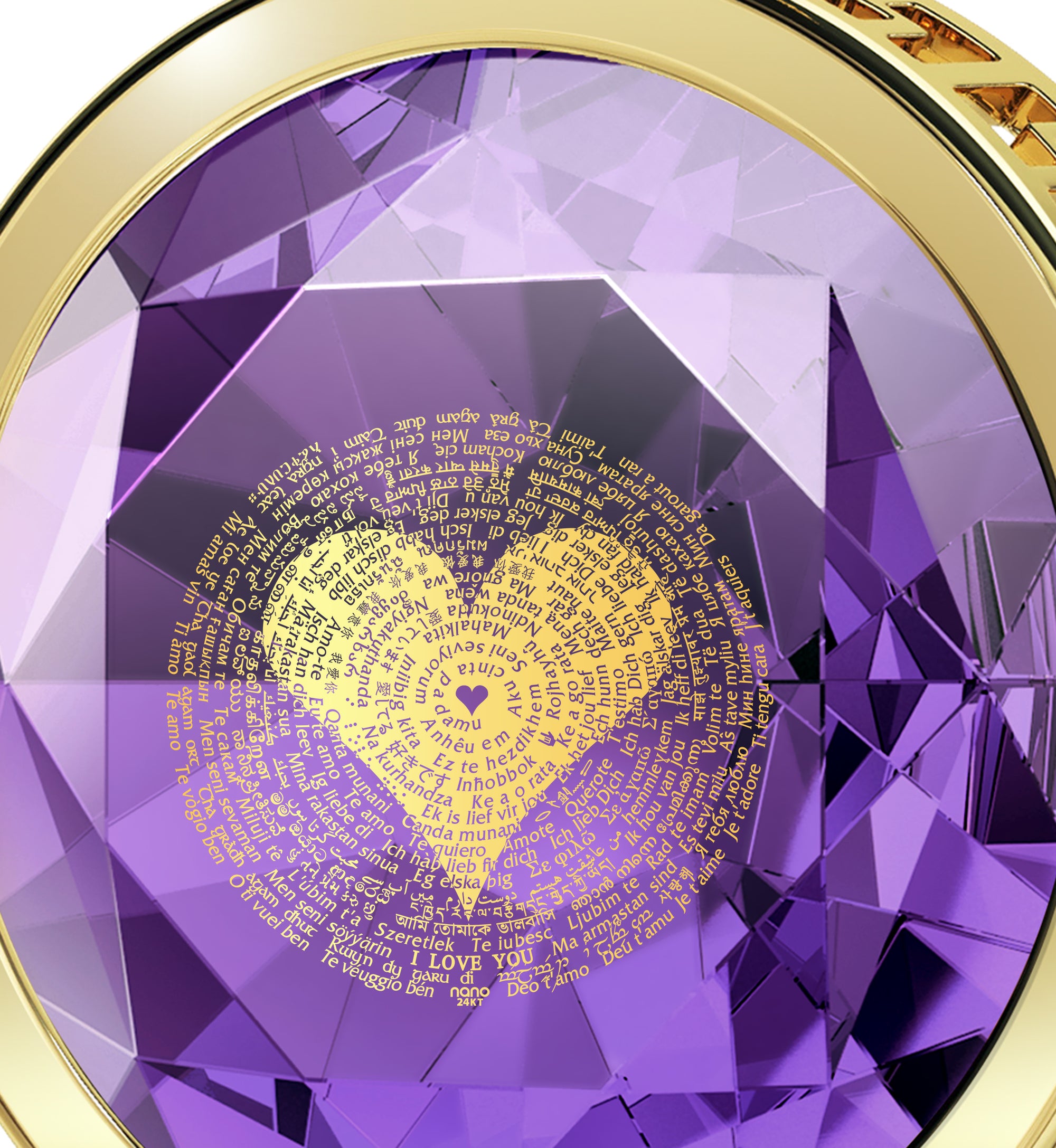 Gold Plated I Love You Necklace 24k Gold Inscribed 120 Languages - NanoStyle Jewelry