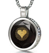 925 Sterling Silver  I Love You Necklace 24k Gold Inscribed 120 Languages - NanoStyle Jewelry
