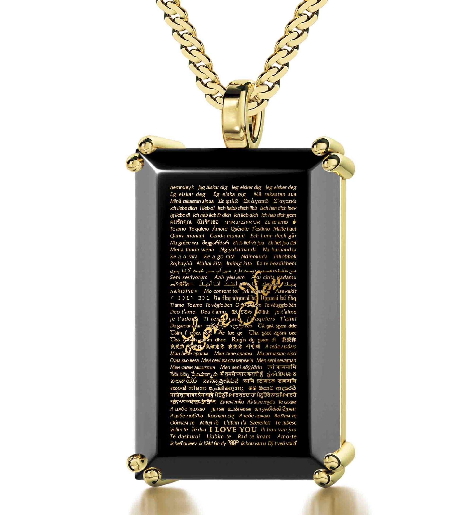Necklace that Says I Love You in Different Languages for Him