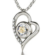 925 Sterling Silver I Love You Necklace Heart Pendant 12 Languages 24k Gold Inscribed - NanoStyle Jewelry